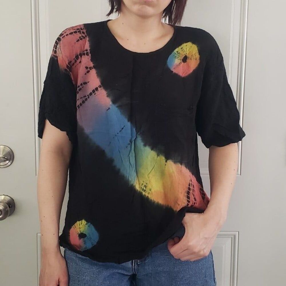 90s Rayon Tie Dye‎ Pocket Tee